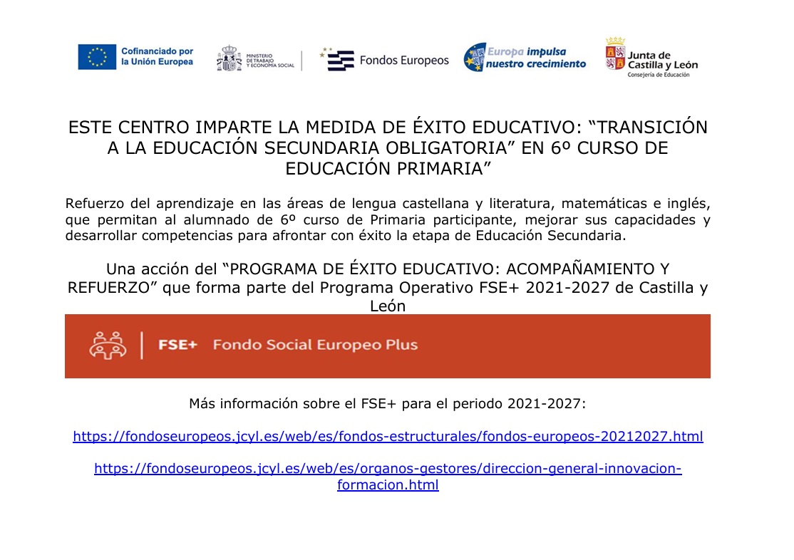 CARTEL EXITO EDUCATIVO SEXTO PRIMARIA 